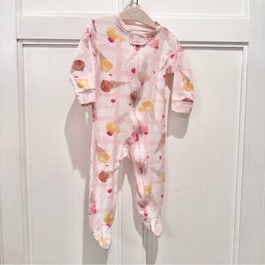 Burt’s Bees 6-9 Month Footed Pajama One Piece Ice Cream Pink